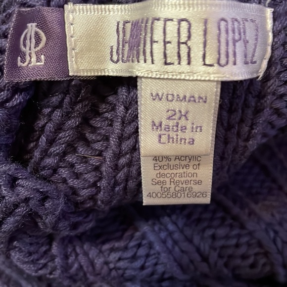 Jennifer Lopez Navy Sleeveless Knit Sweater/ Side Tie Feature & Gold Hardware 2X - Picture 8 of 9